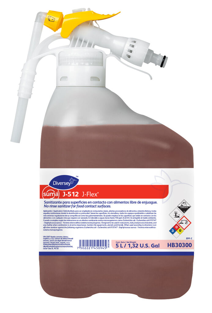 SUMA J-512 5L - Sanitizante para superficies en contacto con alimentos libre de enjuague